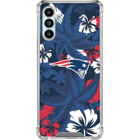 NFL New England Patriots Tropical Print Galaxy A13 5G Clear Case