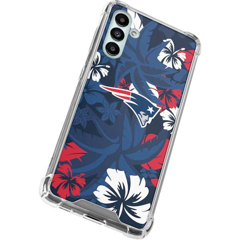 NFL New England Patriots Tropical Print Galaxy A13 5G Clear Case