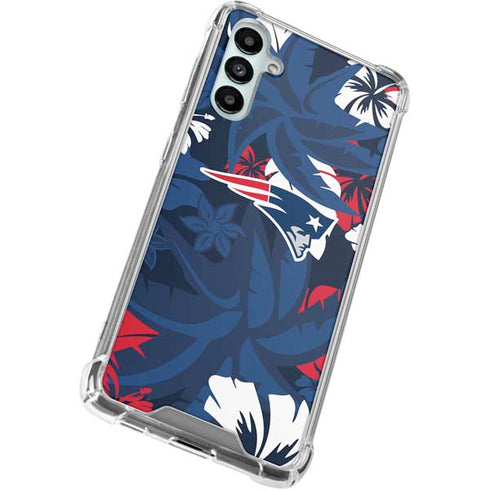 NFL New England Patriots Tropical Print Galaxy A15 5G Clear Case