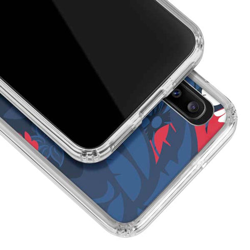 NFL New England Patriots Tropical Print Galaxy A20 Clear Case
