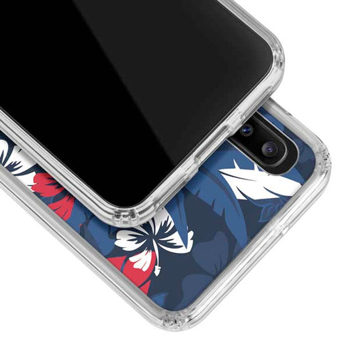 NFL New England Patriots Tropical Print Galaxy A30 Clear Case