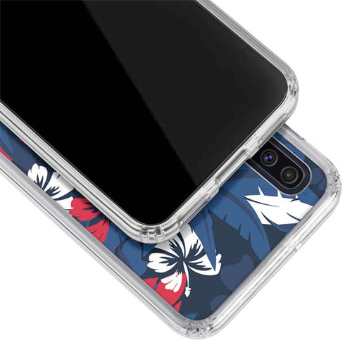 NFL New England Patriots Tropical Print Galaxy A50 Clear Case