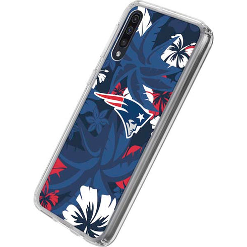 NFL New England Patriots Tropical Print Galaxy A50 Clear Case