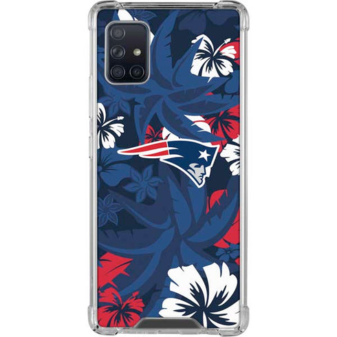 NFL New England Patriots Tropical Print Galaxy A51 5G Clear Case