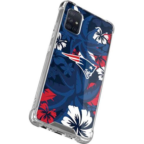 NFL New England Patriots Tropical Print Galaxy A51 5G Clear Case