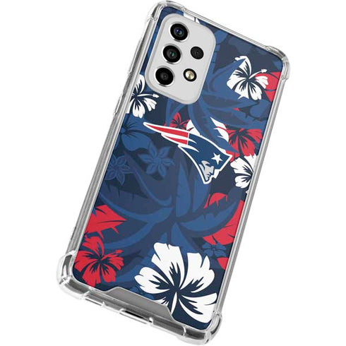 NFL New England Patriots Tropical Print Galaxy A53 5G Clear Case