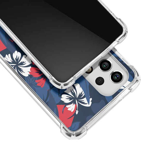 NFL New England Patriots Tropical Print Galaxy A53 5G Clear Case