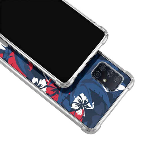 NFL New England Patriots Tropical Print Galaxy A71 5G Clear Case