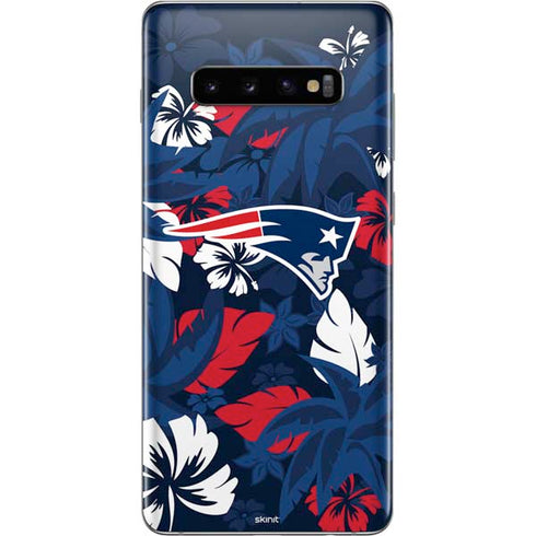 NFL New England Patriots Tropical Print Galaxy S10 Plus Skin