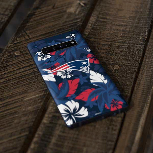 NFL New England Patriots Tropical Print Galaxy S10 Plus Skin