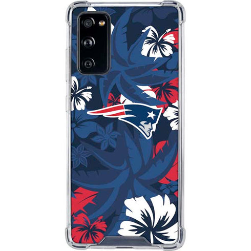 NFL New England Patriots Tropical Print Galaxy S20 FE Clear Case