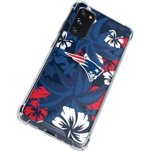 NFL New England Patriots Tropical Print Galaxy S20 FE Clear Case