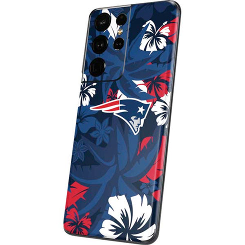 NFL New England Patriots Tropical Print Galaxy S21 Ultra 5G Skin