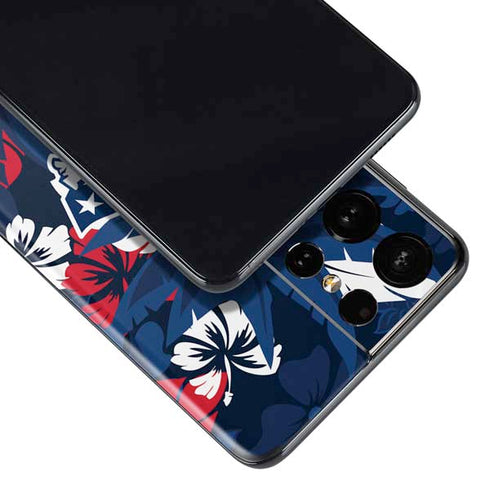 NFL New England Patriots Tropical Print Galaxy S21 Ultra 5G Skin