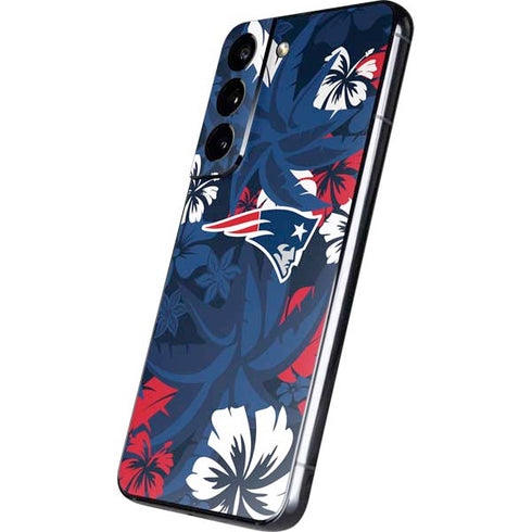NFL New England Patriots Tropical Print Galaxy S22 Skin
