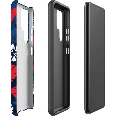 NFL New England Patriots Tropical Print Galaxy S22 Ultra Pro Case