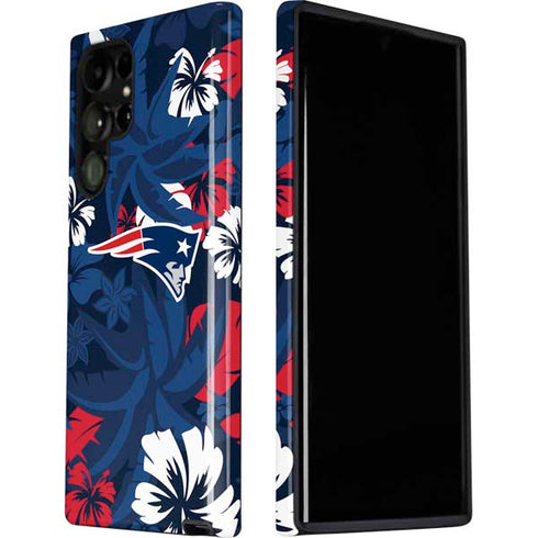 NFL New England Patriots Tropical Print Galaxy S22 Ultra Pro Case