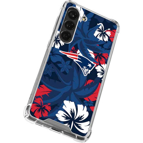 NFL New England Patriots Tropical Print Galaxy S23 Clear Case