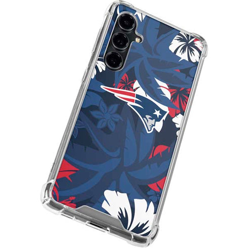 NFL New England Patriots Tropical Print Galaxy S23 FE Clear Case