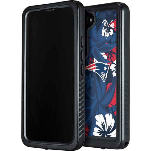 NFL New England Patriots Tropical Print Galaxy S23 Plus Waterproof Case
