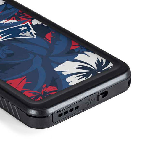 NFL New England Patriots Tropical Print Galaxy S23 Waterproof Case