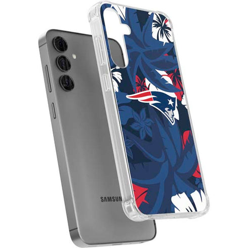 NFL New England Patriots Tropical Print Galaxy S24 Plus Clear Case