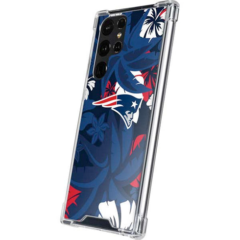 NFL New England Patriots Tropical Print Galaxy S24 Ultra Clear Case