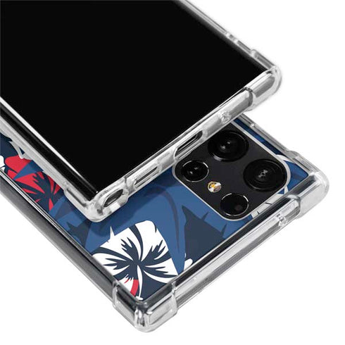 NFL New England Patriots Tropical Print Galaxy S24 Ultra Clear Case