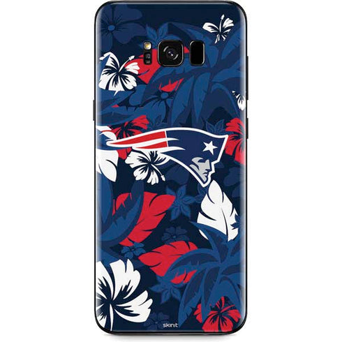NFL New England Patriots Tropical Print Galaxy S8 Skin