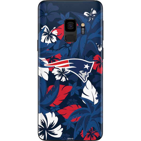 NFL New England Patriots Tropical Print Galaxy S9 Skin