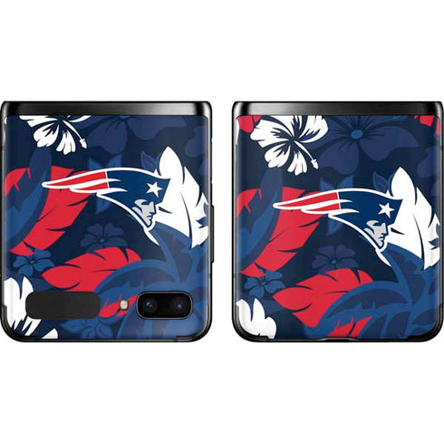 NFL New England Patriots Tropical Print Galaxy Z Flip Skin