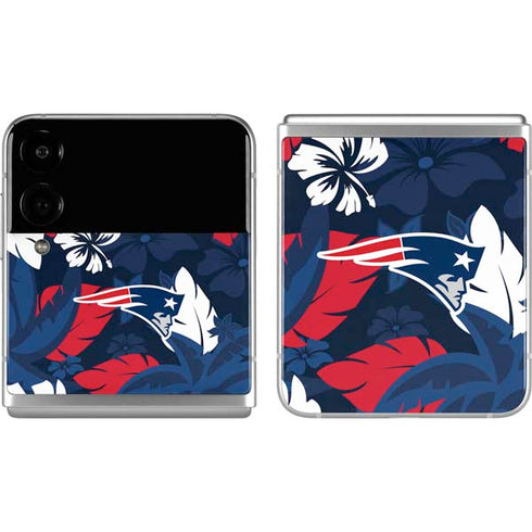 NFL New England Patriots Tropical Print Galaxy Z Flip4 5G Skin