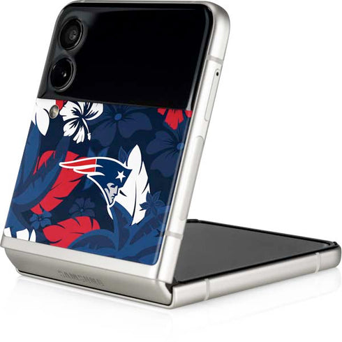 NFL New England Patriots Tropical Print Galaxy Z Flip4 5G Skin