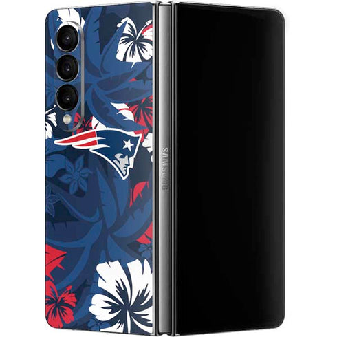 NFL New England Patriots Tropical Print Galaxy Z Fold4 5G Skin