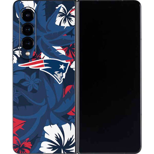 NFL New England Patriots Tropical Print Galaxy Z Fold4 5G Skin