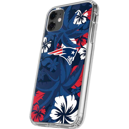 NFL New England Patriots Tropical Print iPhone 11 Clear Case