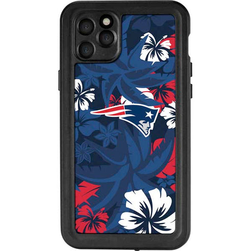 NFL New England Patriots Tropical Print iPhone 11 Pro Max Waterproof Case