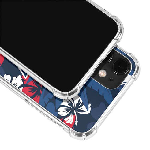 NFL New England Patriots Tropical Print iPhone 12 Clear Case