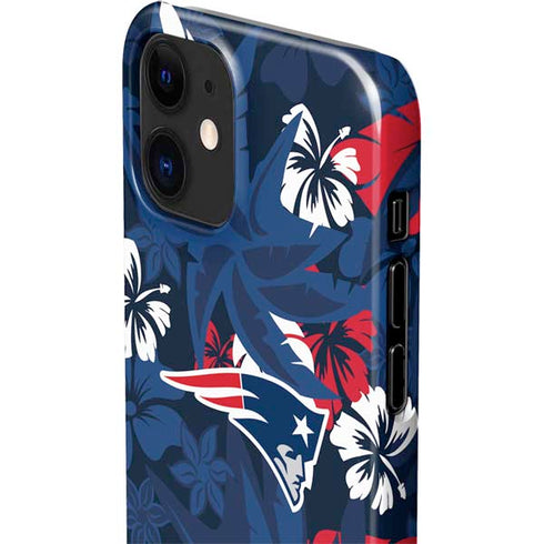 NFL New England Patriots Tropical Print iPhone 12 Mini Lite Case