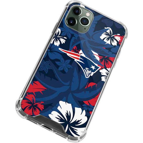 NFL New England Patriots Tropical Print iPhone 12 Pro Clear Case