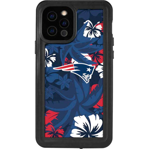 NFL New England Patriots Tropical Print iPhone 12 Pro Waterproof Case
