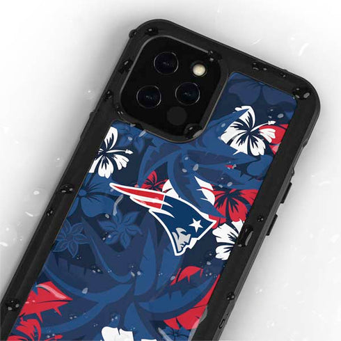 NFL New England Patriots Tropical Print iPhone 12 Pro Waterproof Case