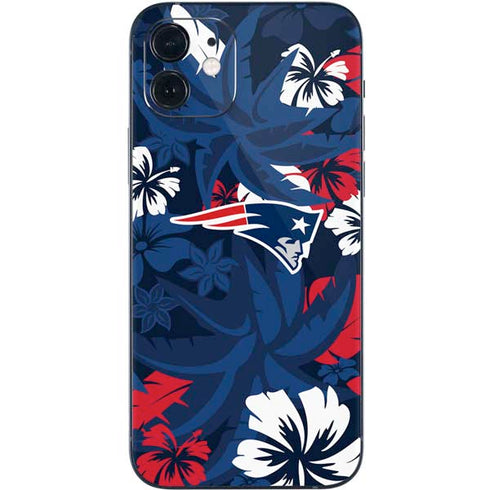 NFL New England Patriots Tropical Print iPhone 12 Skin