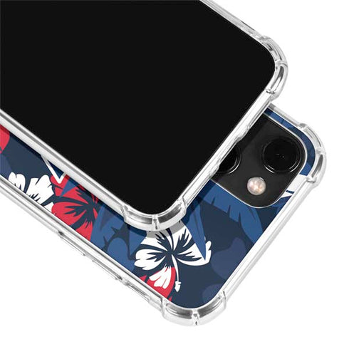 NFL New England Patriots Tropical Print iPhone 13 Mini Clear Case