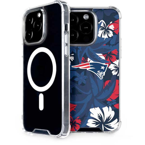 NFL New England Patriots Tropical Print iPhone 13 Pro MagSafe Case