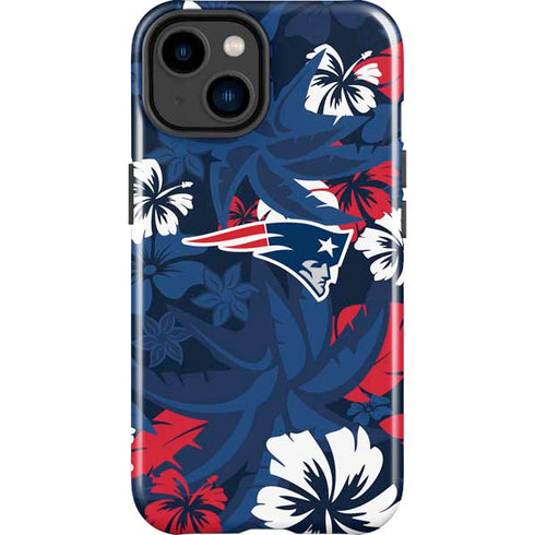 NFL New England Patriots Tropical Print iPhone 14 Plus Impact Case