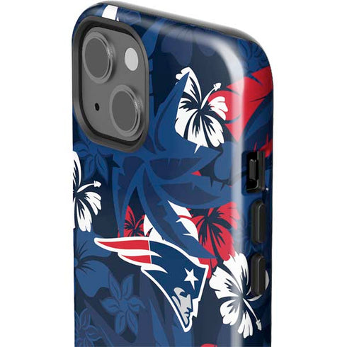 NFL New England Patriots Tropical Print iPhone 14 Plus Impact Case