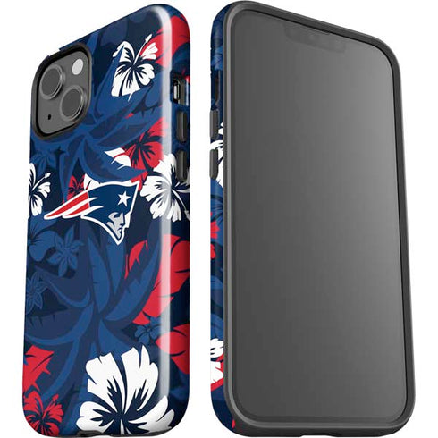 NFL New England Patriots Tropical Print iPhone 15 Plus Impact Case