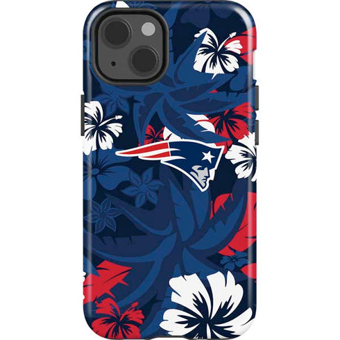 NFL New England Patriots Tropical Print iPhone 15 Impact Case