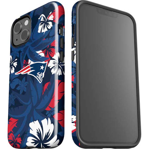 NFL New England Patriots Tropical Print iPhone 15 Impact Case